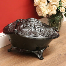 Load image into Gallery viewer, SALE Antique French Cast Iron Coal Scuttle, Magazine Rack or Holder, Kindling Box B10736
