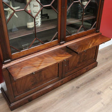 Load image into Gallery viewer, x SOLD Antique English Mahogany China Cabinet, English Bookcase with Cupboard Base B10744
