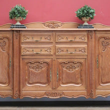 Load image into Gallery viewer, x SOLD Antique French Oak Sideboard, 4 Drawer 4 Door Sideboard Buffet Cabinet Servery B10871

