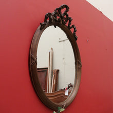 Load image into Gallery viewer, x SOLD Antique French Mirror, Oval hall Bedroom Mirror with Ribbon Bows to the Top B10657
