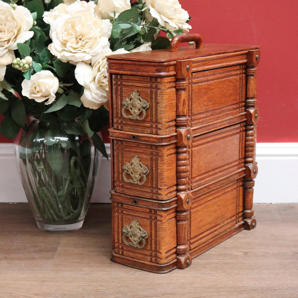 x SOLDAntique Singer Sewing Machine Chest of drawers, Stackable 3 Drawer Chest, Handle B11222