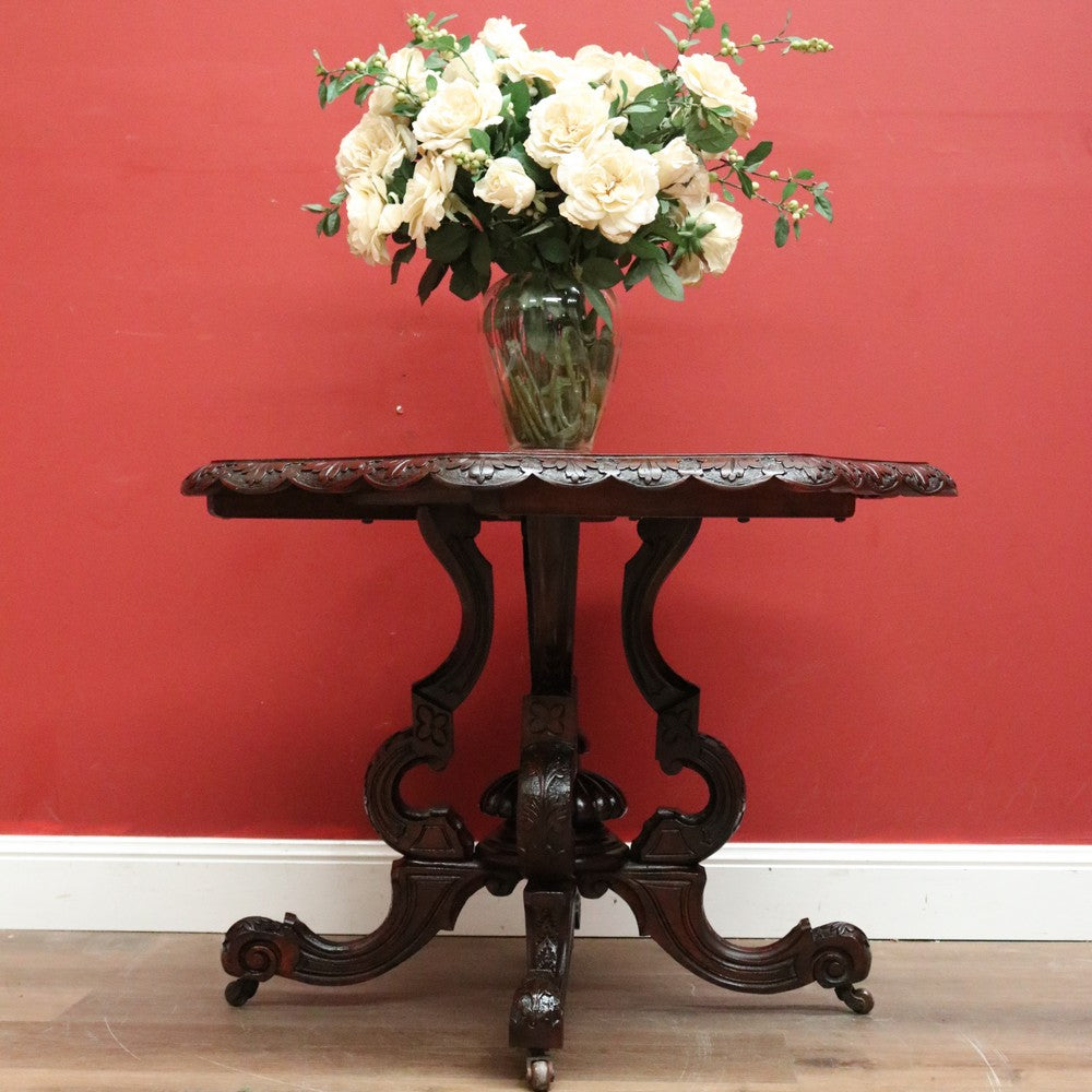 x SOLD Antique English Table, Burr Walnut and Inlay Sofa Table Side Table or Lamp Table B11255