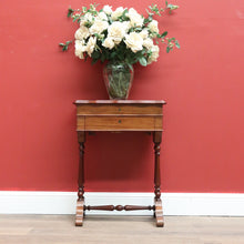 Load image into Gallery viewer, Antique French Mahogany Sewing Table, Bedside Table, Lamp, Side Table, Lift Lid B10687
