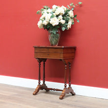 Load image into Gallery viewer, x SOLD Antique French Mahogany Sewing Table, Bedside Table, Lamp, Side Table, Lift Lid B10687

