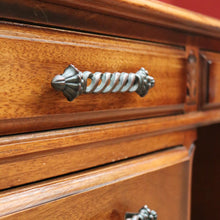 Load image into Gallery viewer, x SOLD Vintage Australian Office Desk, Walnut and Gilt Tooled Leather Eight Drawer Desk. B11168
