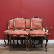 Load image into Gallery viewer, Set of 4 Antique French Dining Chairs, French Walnut and Fabric Kitchen Chairs B10737
