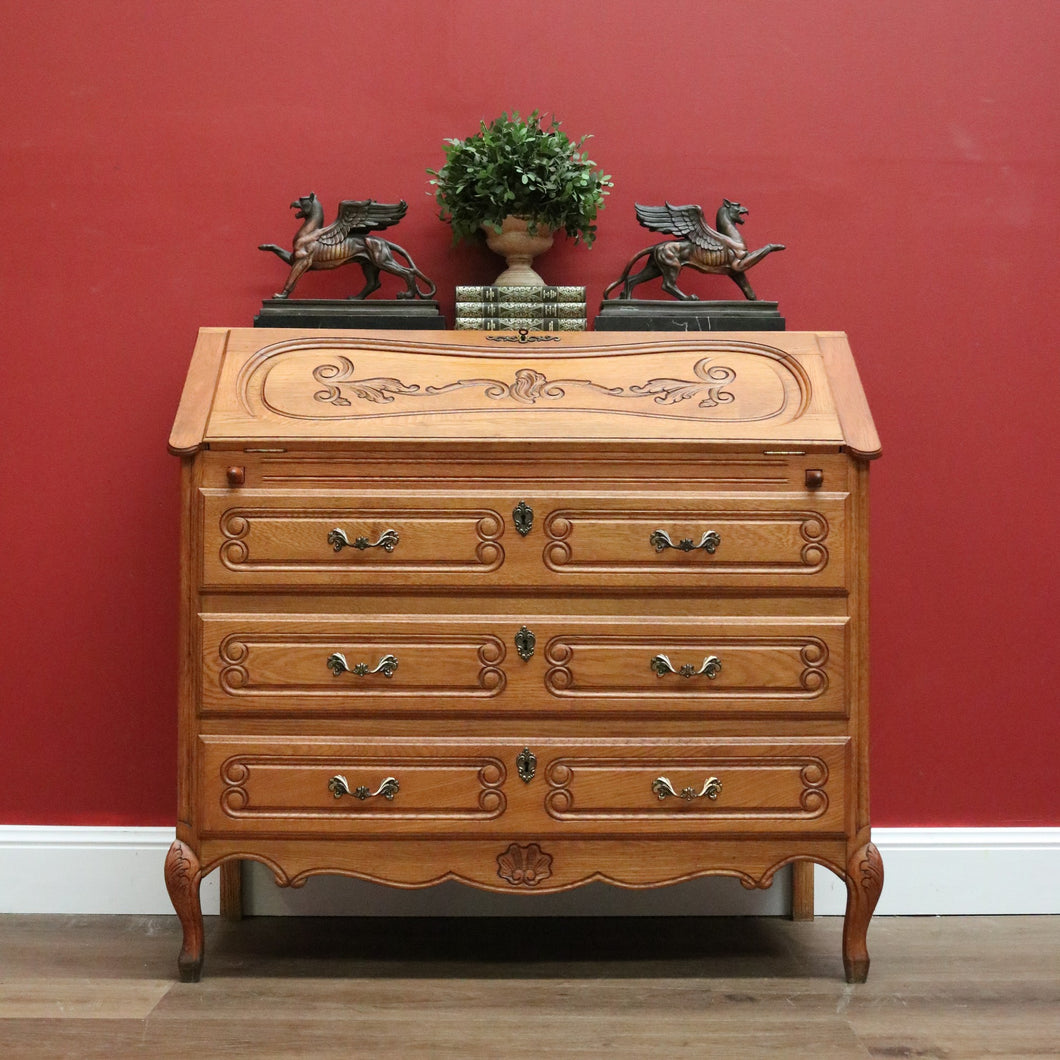 Antique French Chest of Drawers Desk, 3 Drawer Writing Bureau Office Desk Chest B10712