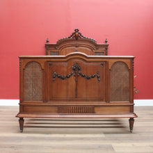 Load image into Gallery viewer, Antique French Walnut and Cane Insert Double Bed.  Antique French Bed with Slats B10844`
