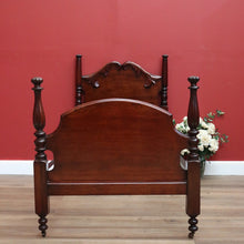 Load image into Gallery viewer, Antique Australian Cedar Single Carved Bed, Head, Foot and rails.
