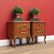 Load image into Gallery viewer, x SOLD Pair of Vintage Bedside Tables, French Lamp Tables, Pair of Oak Hall Cabinets B10907

