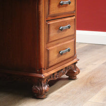 Load image into Gallery viewer, x SOLD Vintage Australian Office Desk, Walnut and Gilt Tooled Leather Eight Drawer Desk. B11168
