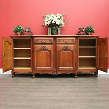 Load image into Gallery viewer, x SOLD French Breakfront 4 Door Oak Sideboard Cabinet with 2 Drawers Parquetry Top B10459
