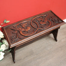 Load image into Gallery viewer, x SOLD Antique English Table, Lamp Side Table Japanese Dragon Relief Carving to seat. B9746
