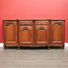 Load image into Gallery viewer, x SOLD French Breakfront 4 Door Oak Sideboard Cabinet with 2 Drawers Parquetry Top B10459
