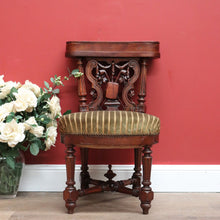 Load image into Gallery viewer, Antique French Oak Carved Back Prayer hallway Chair, Kneeler,Church Prie Dieu B10693
