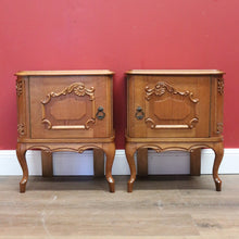 Load image into Gallery viewer, x SOLD Pair of Vintage Bedside Tables, French Lamp Tables, Pair of Oak Hall Cabinets B10907
