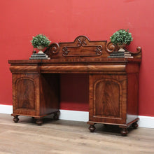 Load image into Gallery viewer, Antique English Mahogany Sideboard Antique Inverted Twin Pedestal Sideboard B10984
