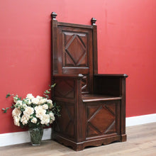 Load image into Gallery viewer, x SOLD Antique French Armchair, Priests Chair, Gothic Church Entry Foyer Chair B11086
