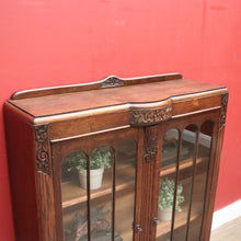Load image into Gallery viewer, x SOLD Antique English China Cabinet, Antique Oak Art Deco Two Door Display Cabinet B11062
