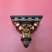 Load image into Gallery viewer, Antique French Church Wall Sconce, Black and Gilt Wall Bracket, Statue Holder #2 B10463
