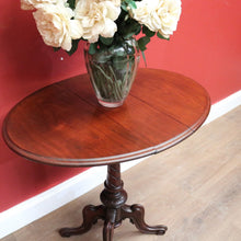 Load image into Gallery viewer, x SOLD Antique English Lamp Table, Twist Top Drop Leaf or Drop Side Sofa Hall Table. B11287
