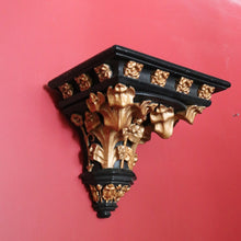 Load image into Gallery viewer, x SOLD Antique French Church Wall Sconce, Black and Gilt Wall Bracket, Statue Holder #2 B10463
