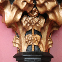 Load image into Gallery viewer, x SOLD Antique French Church Wall Sconce, Black and Gilt Wall Bracket, Statue Holder #2 B10463
