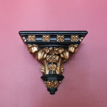 Load image into Gallery viewer, x SOLD Antique French Church Wall Sconce, Black and Gilt Wall Bracket, Statue Holder #2 B10463
