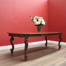 Load image into Gallery viewer, x SOLD Antique English Walnut 2 Leaf Extension Kitchen Dining Table - Telescopic Winder B11067
