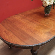 Load image into Gallery viewer, x SOLD Antique English Walnut 2 Leaf Extension Kitchen Dining Table - Telescopic Winder B11067
