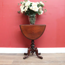 Load image into Gallery viewer, x SOLD Antique English Lamp Table, Twist Top Drop Leaf or Drop Side Sofa Hall Table. B11287
