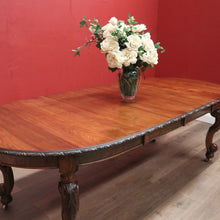 Load image into Gallery viewer, x SOLD Antique English Walnut 2 Leaf Extension Kitchen Dining Table - Telescopic Winder B11067
