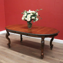 Load image into Gallery viewer, x SOLD Antique English Walnut 2 Leaf Extension Kitchen Dining Table - Telescopic Winder B11067
