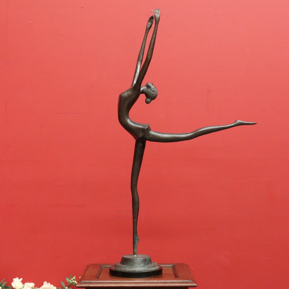 Vintage French Ballerina, Bronze and Marble Statue