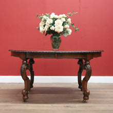 Load image into Gallery viewer, x SOLD Antique English Walnut 2 Leaf Extension Kitchen Dining Table - Telescopic Winder B11067
