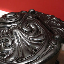 Load image into Gallery viewer, SALE Antique French Cast Iron Coal Scuttle, Magazine Rack or Holder, Kindling Box B10736
