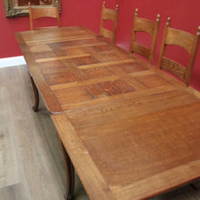 Load image into Gallery viewer, x SOLD Antique French Dining Table, Antique French Oak Two Leaf Extension Kitchen Table B11092
