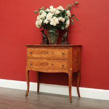 Load image into Gallery viewer, x SOLD Antique French Chest of Drawers, Antique Walnut and Inlay 2 Drawer Hall Cabinet. B10439
