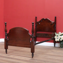 Load image into Gallery viewer, x SOLD Antique Australian Cedar Single Carved Bed, Head, Foot and rails B10732
