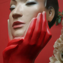 Load image into Gallery viewer, x SOLD Christian Dior Paris Glove Face Mannequin, 1930-1950 Shop Display Mannequin Red B10478
