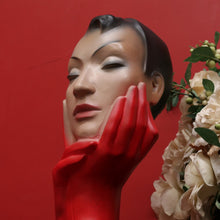 Load image into Gallery viewer, x SOLD Christian Dior Paris Glove Face Mannequin, 1930-1950 Shop Display Mannequin Red B10478
