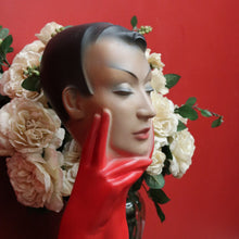 Load image into Gallery viewer, x SOLD Christian Dior Paris Glove Face Mannequin, 1930-1950 Shop Display Mannequin Red B10478
