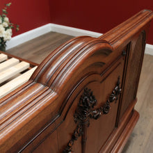 Load image into Gallery viewer, x SOLD Antique French Walnut and Cane Insert Double Bed.  Antique French Bed with Slats B10844`
