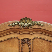 Load image into Gallery viewer, x SOLD Double Bed, Antique French Oak and Gilt Brass Bed, Tunbridge Ware, Slats incl. B10466
