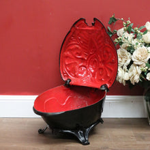 Load image into Gallery viewer, SALE Antique French Cast Iron Coal Scuttle, Magazine Rack or Holder, Kindling Box B10736
