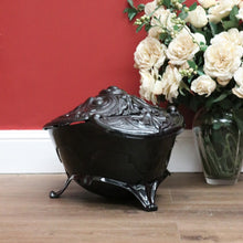 Load image into Gallery viewer, SALE Antique French Cast Iron Coal Scuttle, Magazine Rack or Holder, Kindling Box B10736
