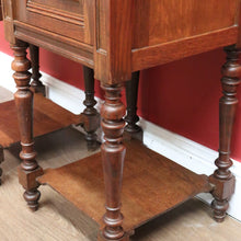 Load image into Gallery viewer, x SOLD Pair of Antique French Bedside Tables, French Oak and Marble Top Lamp Tables B10774
