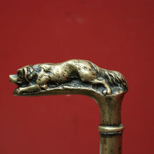 Load image into Gallery viewer, x SOLD Antique French Pressed Brass Umbrella-Shaped Umbrella Holder, Dog Head Handle. B11274
