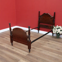Load image into Gallery viewer, x SOLD Antique Australian Cedar Single Carved Bed, Head, Foot and rails B10732
