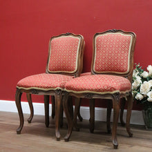 Load image into Gallery viewer, x SOLD Set of 4 Antique French Dining Chairs, French Walnut and Fabric Kitchen Chairs B10737
